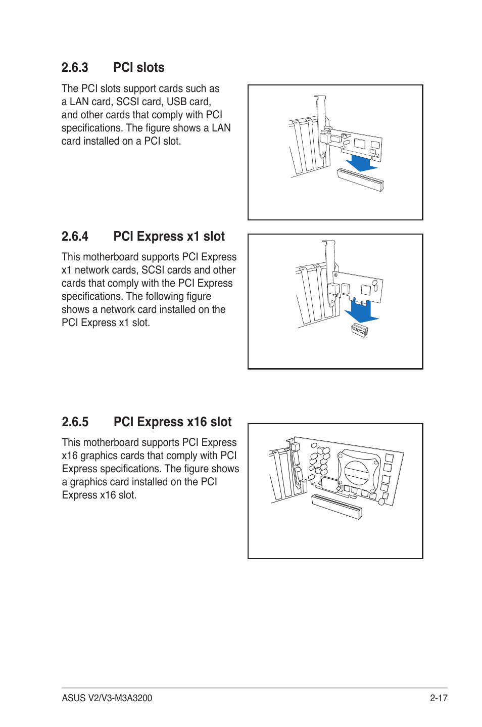 3 pci slots, 4 pci express x1 slot, 5 pci express x16 slot | Asus V3-M3A3200 User Manual | Page 35 / 114