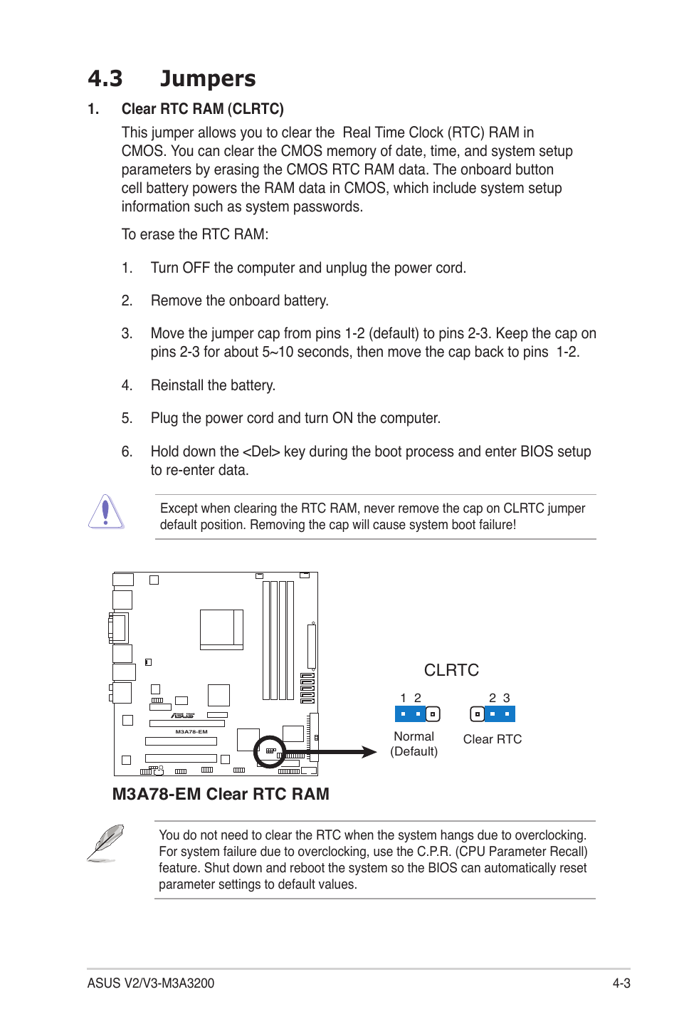 3 jumpers | Asus V3-M3A3200 User Manual | Page 63 / 114