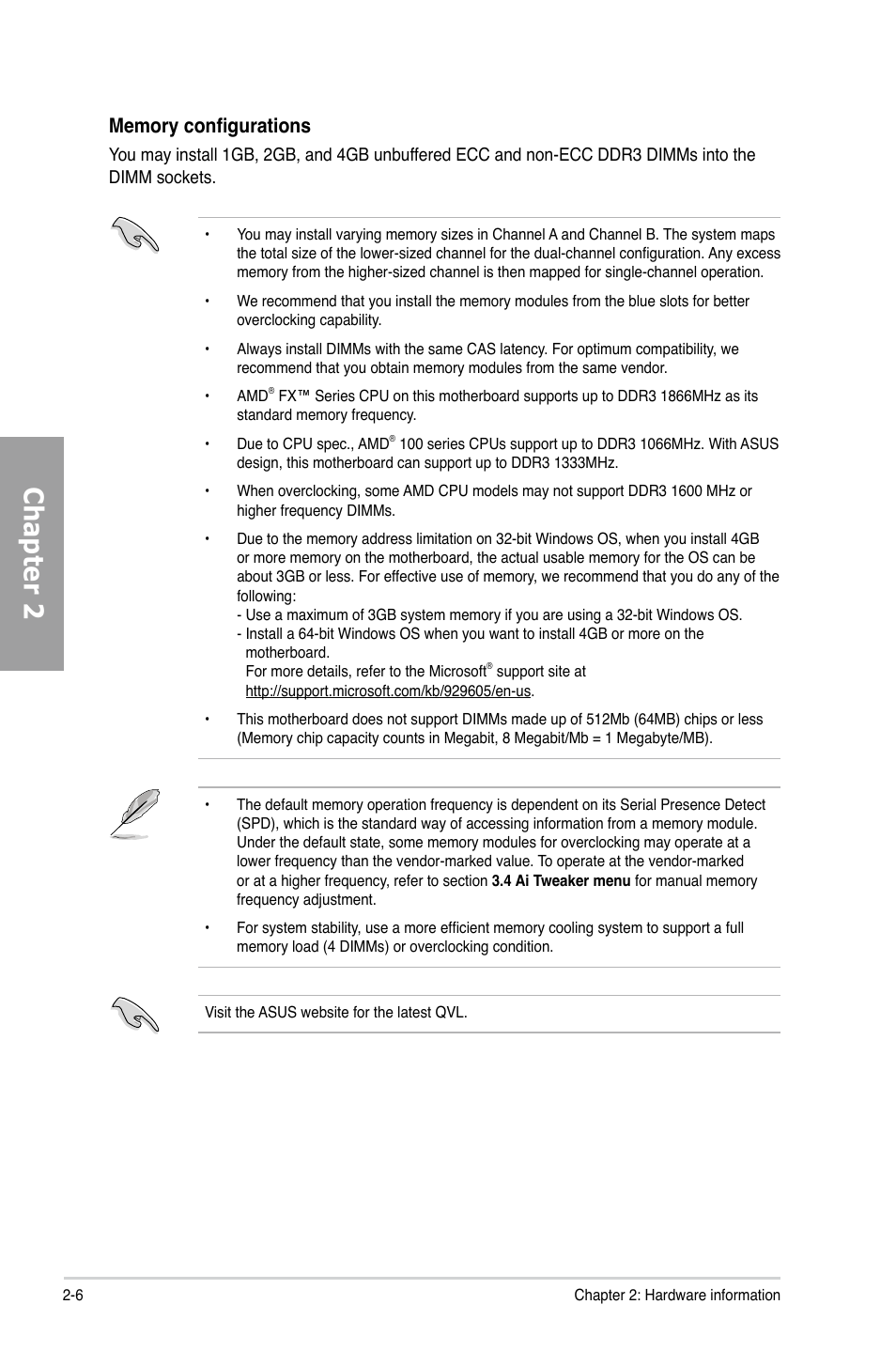 Chapter 2 | Asus M5A97/SI User Manual | Page 22 / 112