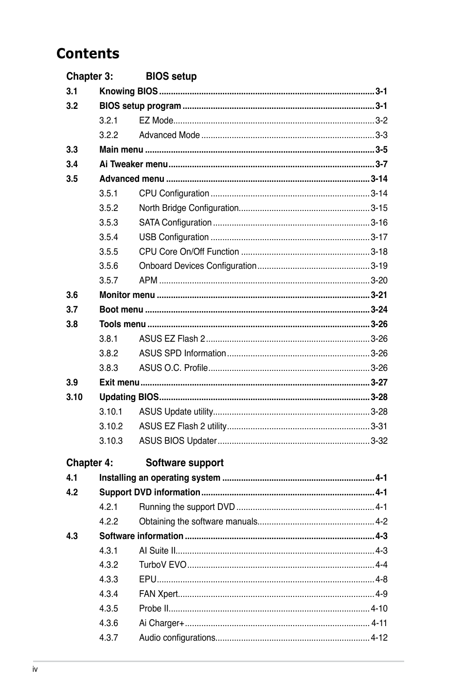 Asus M5A97/SI User Manual | Page 4 / 112