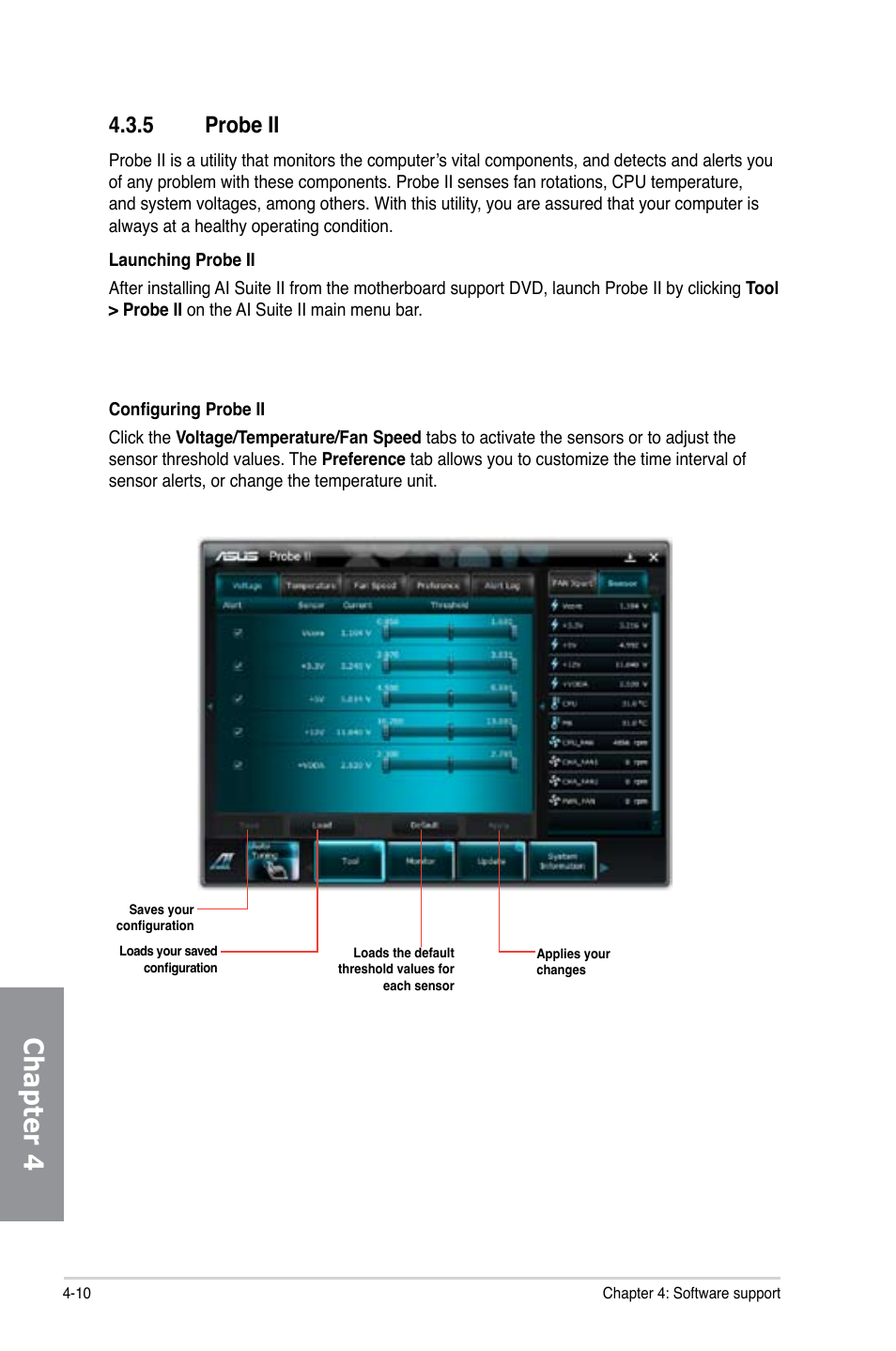 Chapter 4, 5 probe ii | Asus M5A97/SI User Manual | Page 96 / 112