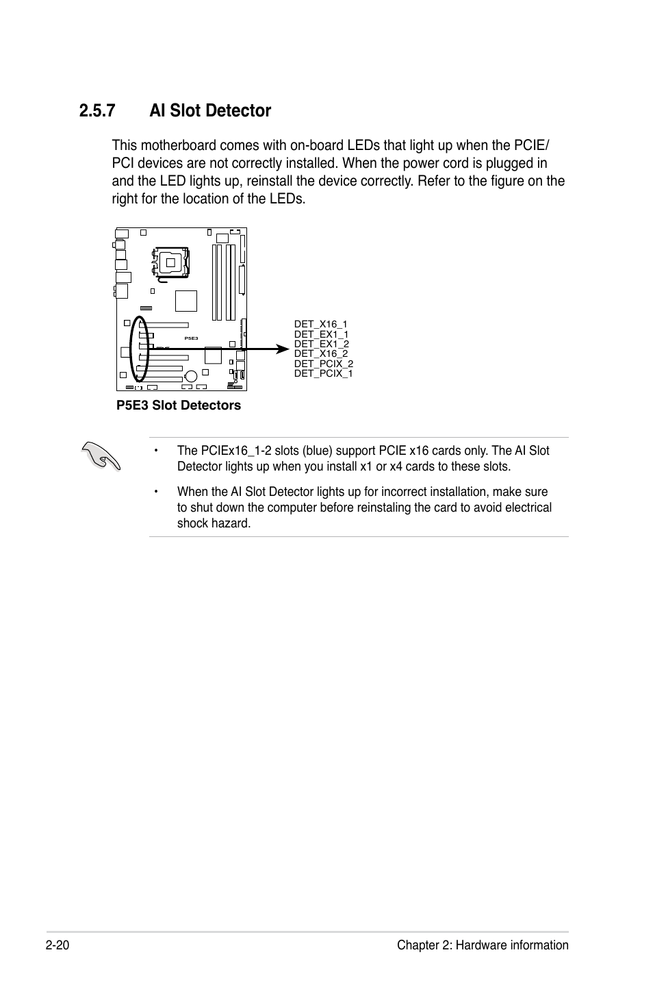 7 ai slot detector | Asus P5E3 User Manual | Page 46 / 168