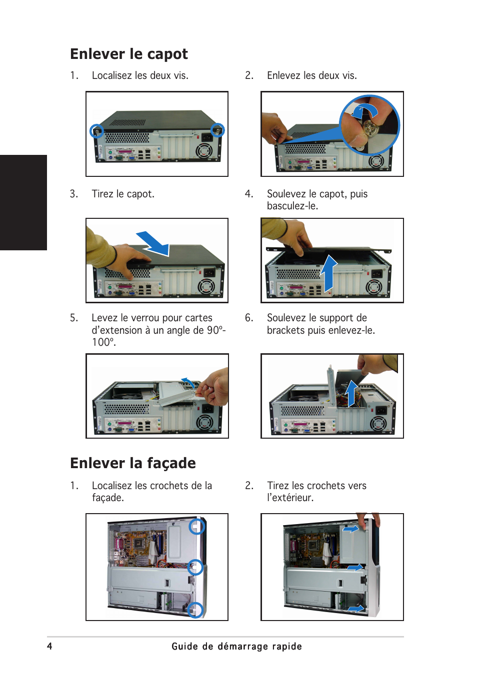 Enlever le capot, Enlever la façade, Français | Asus Pundit-PH3 User Manual | Page 12 / 80