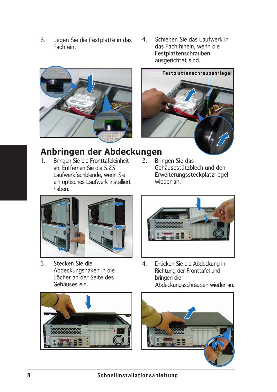 Anbringen der abdeckungen, Deutsch | Asus Pundit-PH3 User Manual | Page 24 / 80