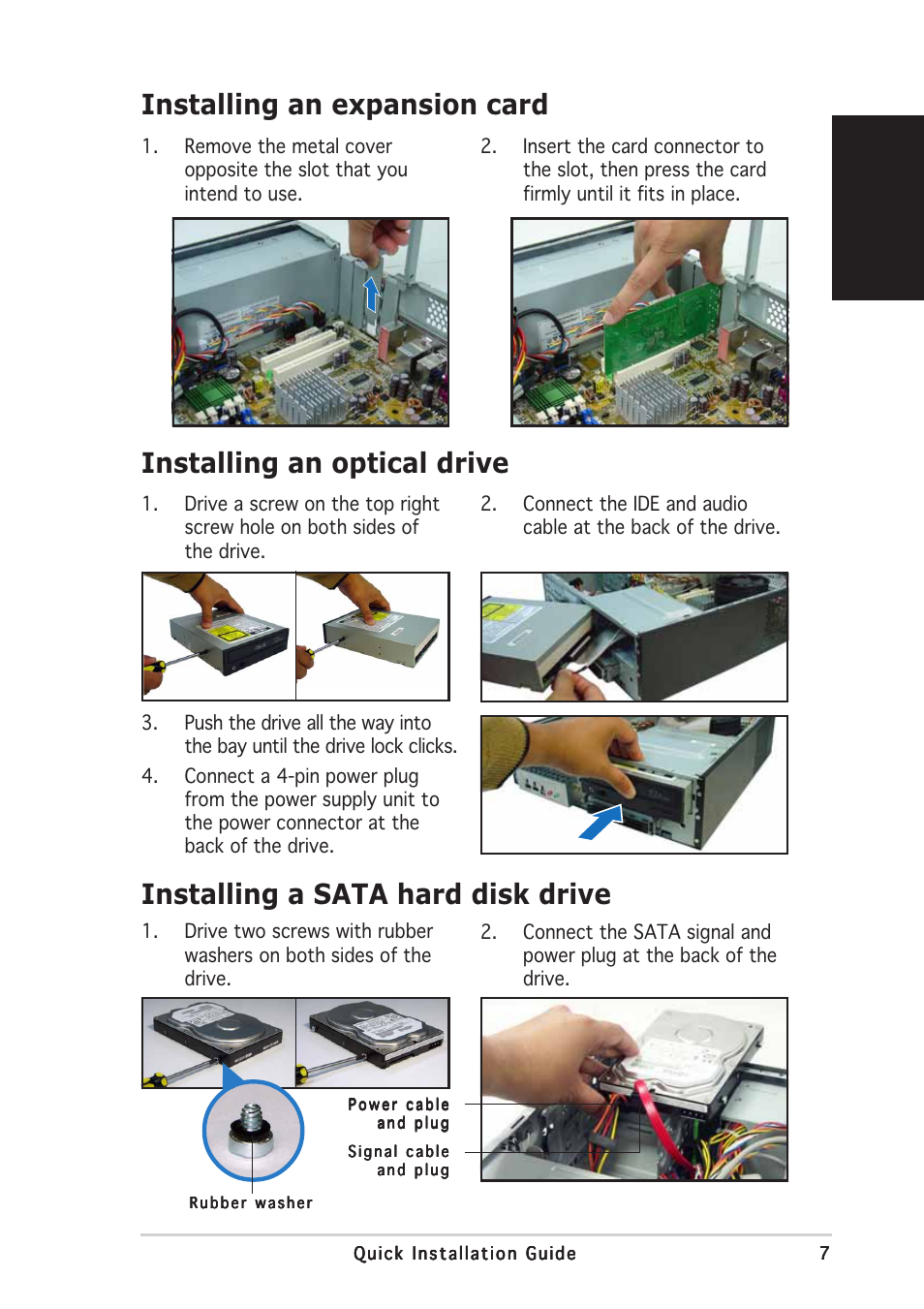 Installing a sata hard disk drive, English | Asus Pundit-PH3 User Manual | Page 7 / 80