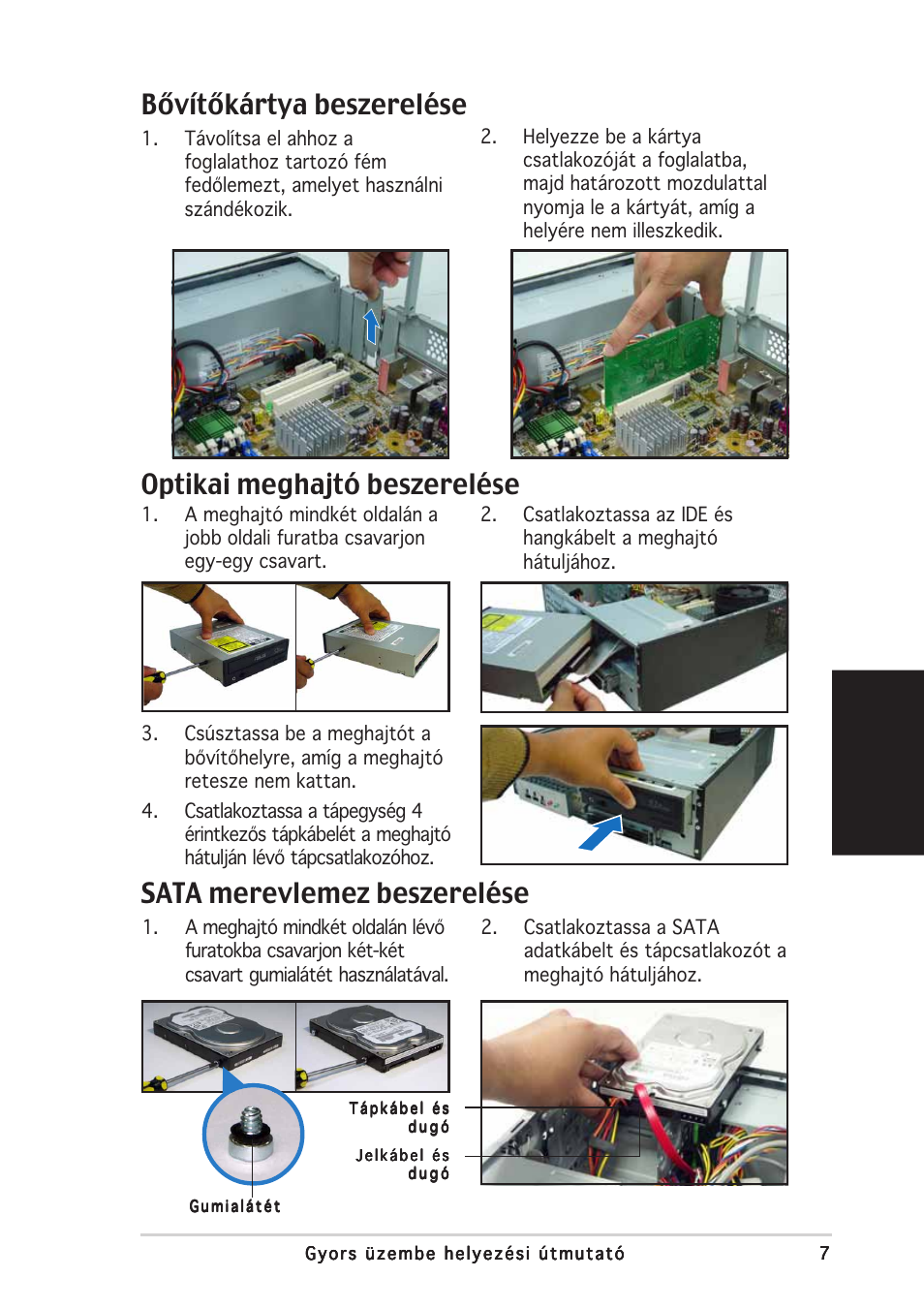 Sata merevlemez beszerelése, Magyar | Asus Pundit-PH3 User Manual | Page 79 / 80