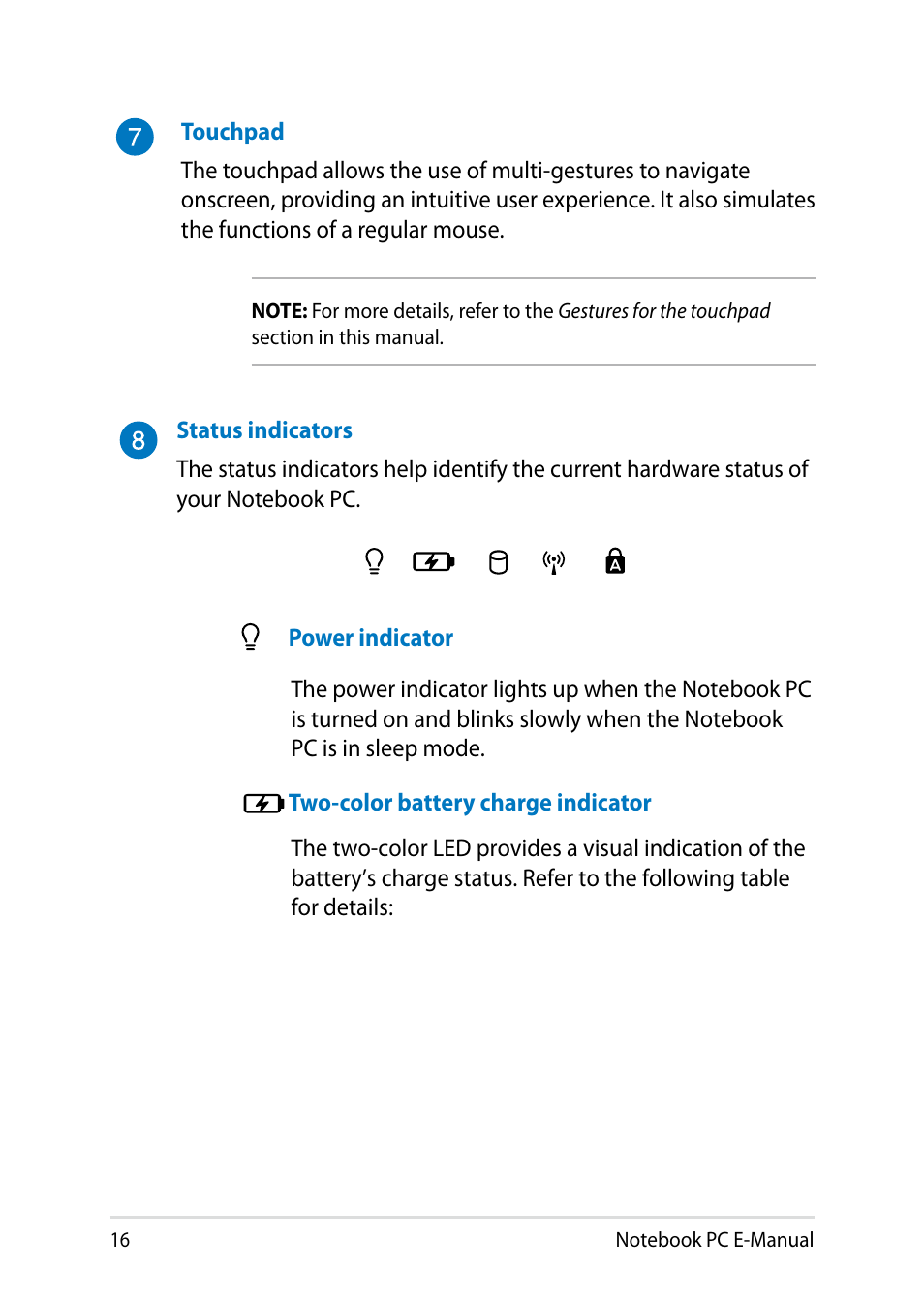 Asus X200LA User Manual | Page 16 / 122