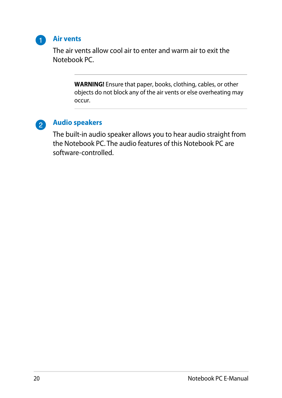 Asus X200LA User Manual | Page 20 / 122