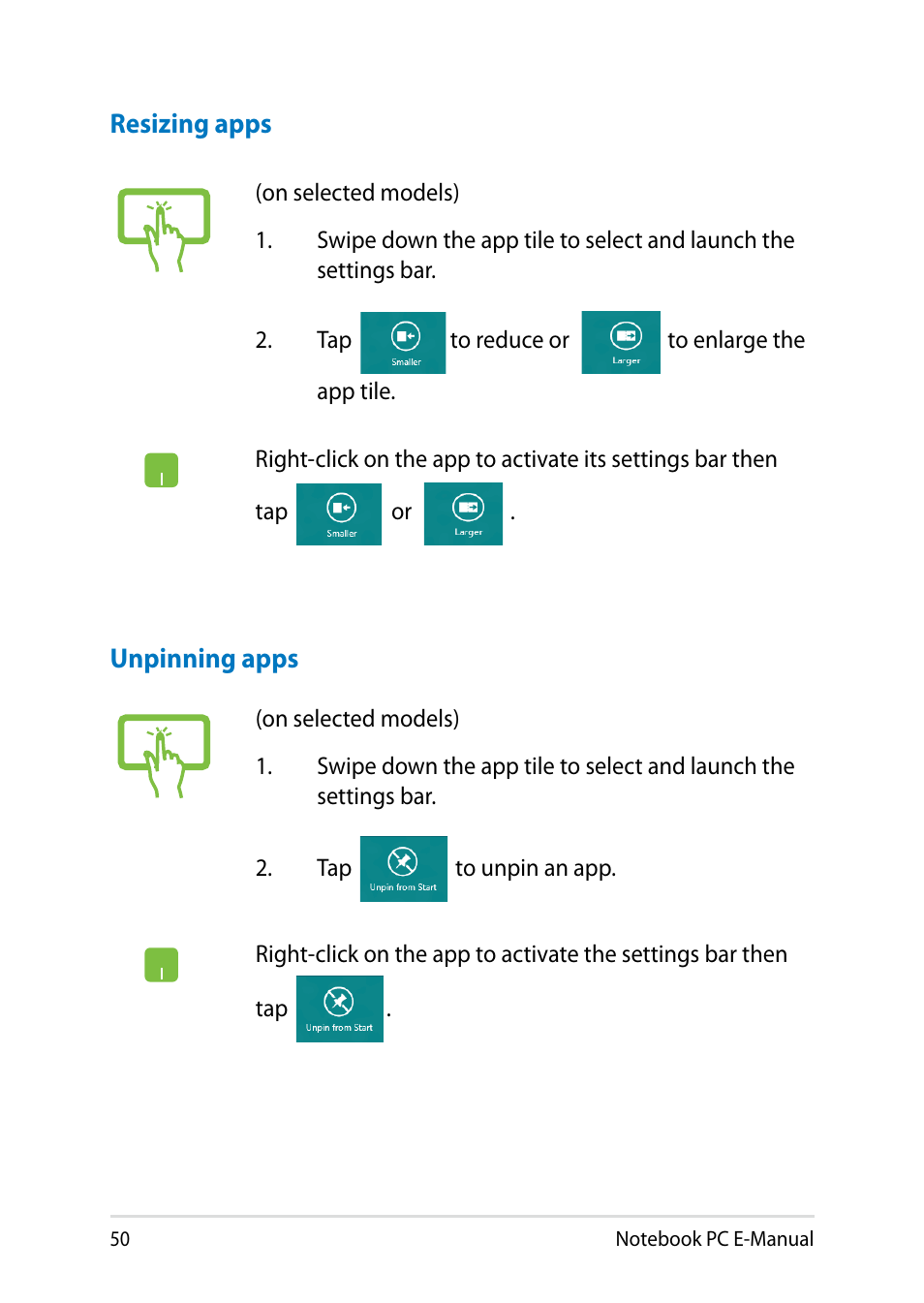 Asus X200LA User Manual | Page 50 / 122