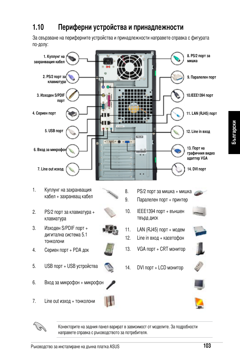 10 периферни устройства и принадлежности | Asus Motherboard User Manual | Page 104 / 721