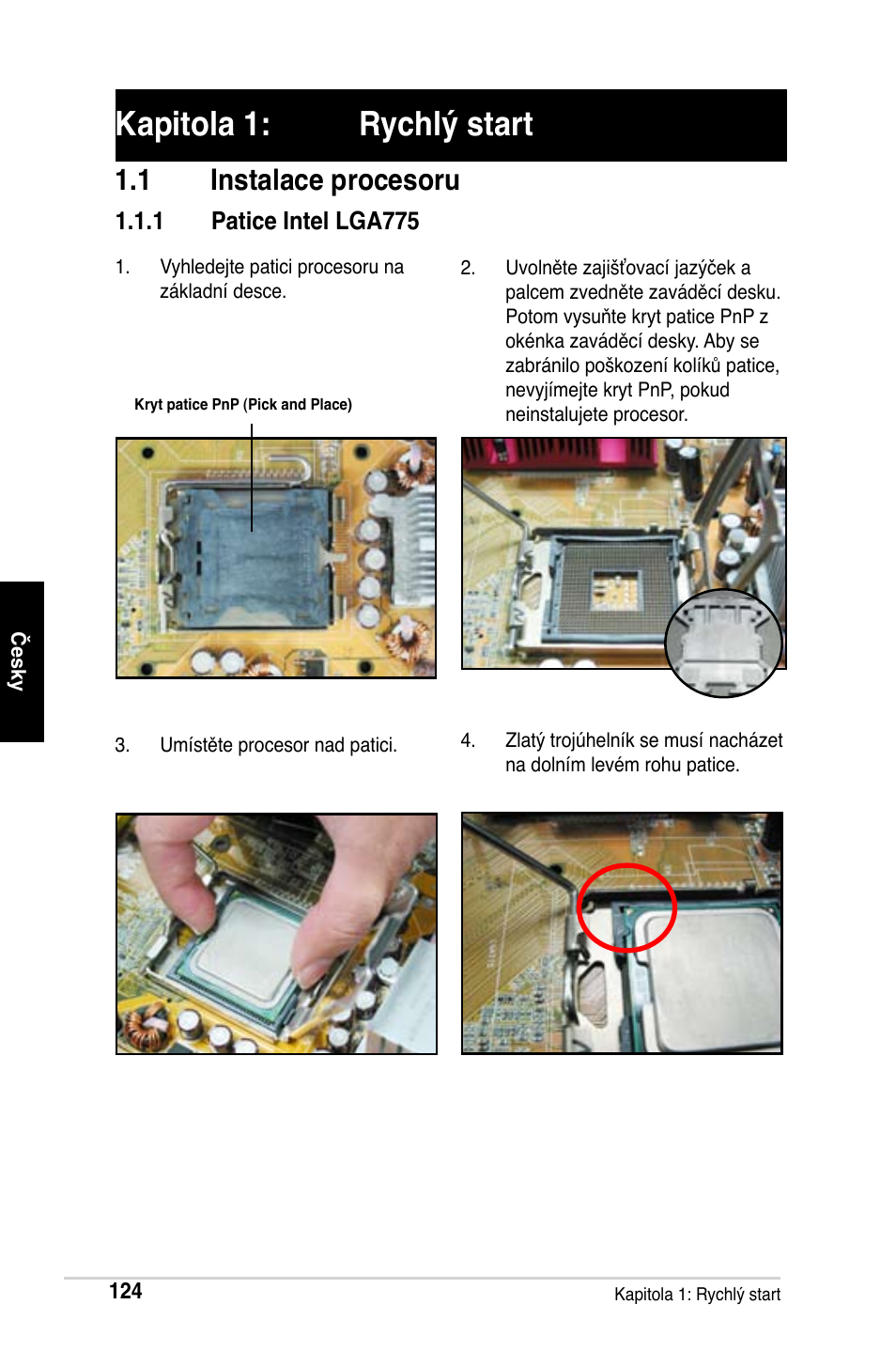 Kapitola 1: rychlý start, 1 instalace procesoru | Asus Motherboard User Manual | Page 125 / 721