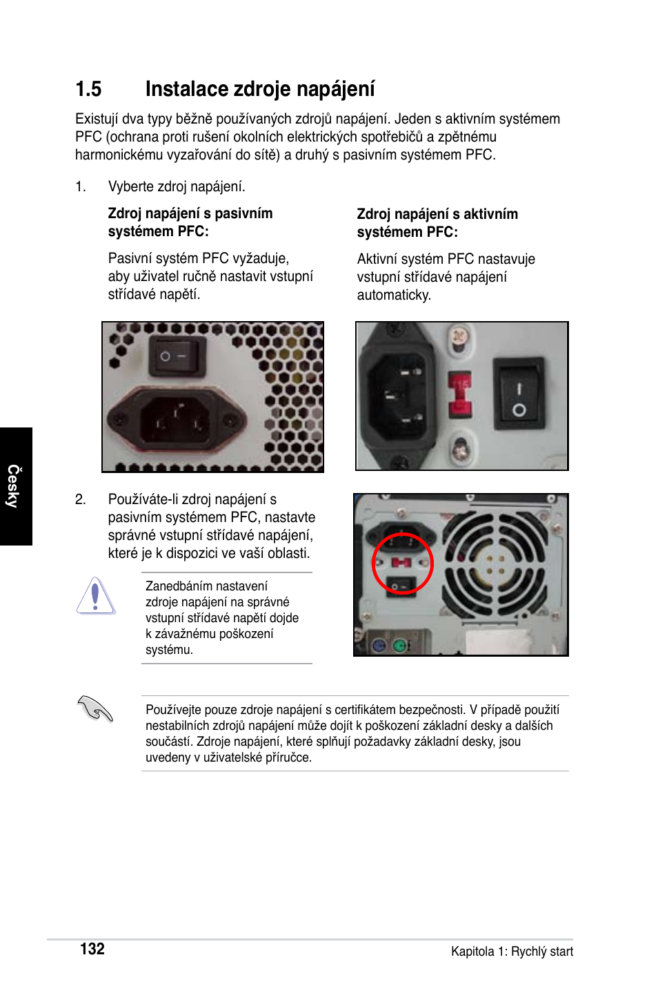 5 instalace zdroje napájení | Asus Motherboard User Manual | Page 133 / 721