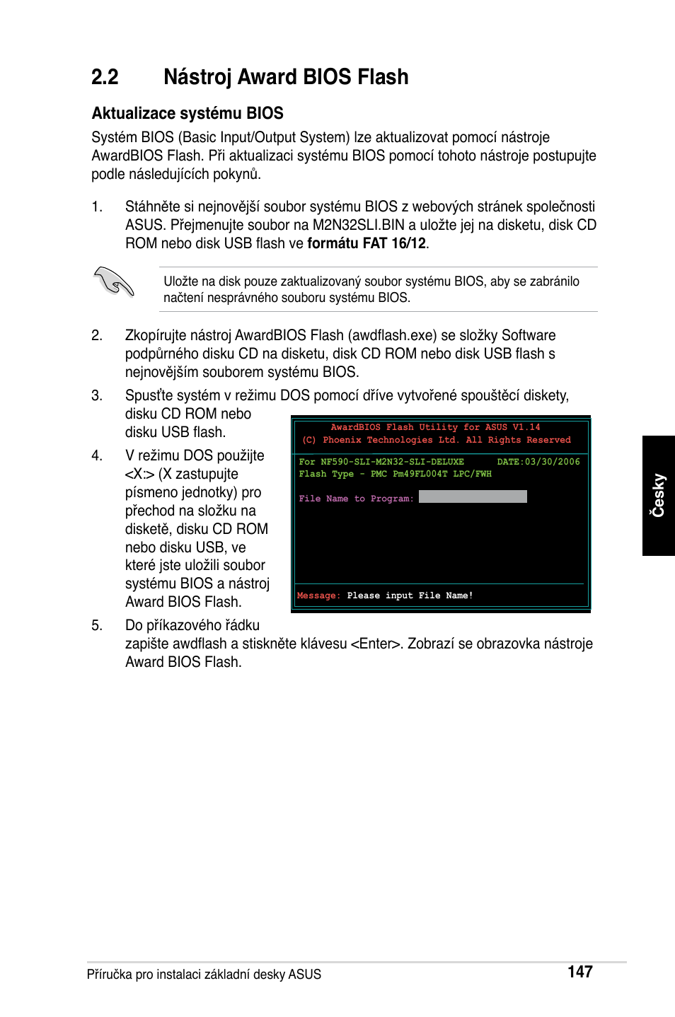 2 nástroj award bios flash, Aktualizace systému bios | Asus Motherboard User Manual | Page 148 / 721