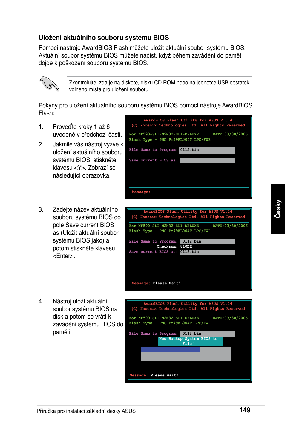 Uložení aktuálního souboru systému bios | Asus Motherboard User Manual | Page 150 / 721