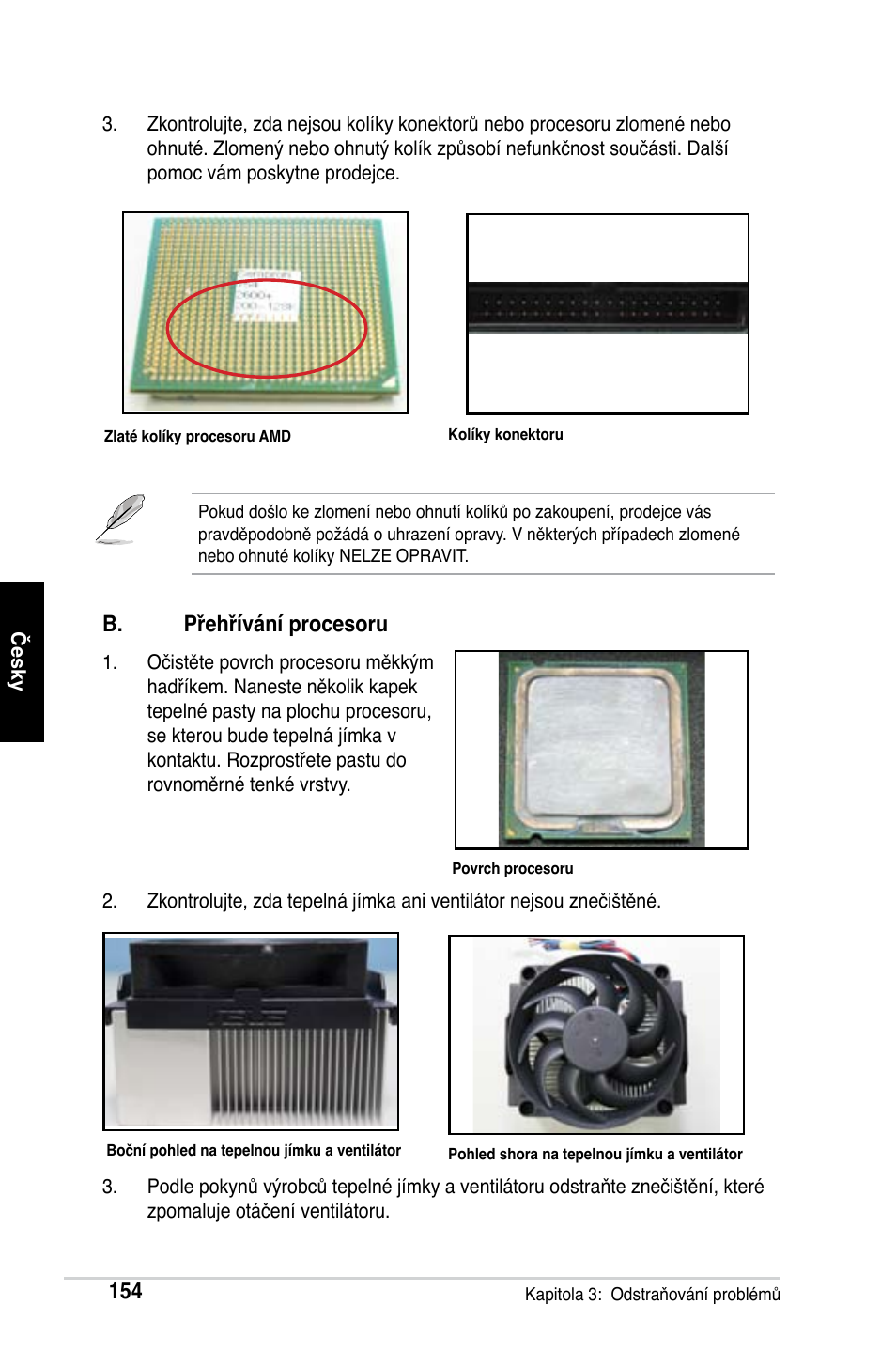 B. přehřívání procesoru | Asus Motherboard User Manual | Page 155 / 721