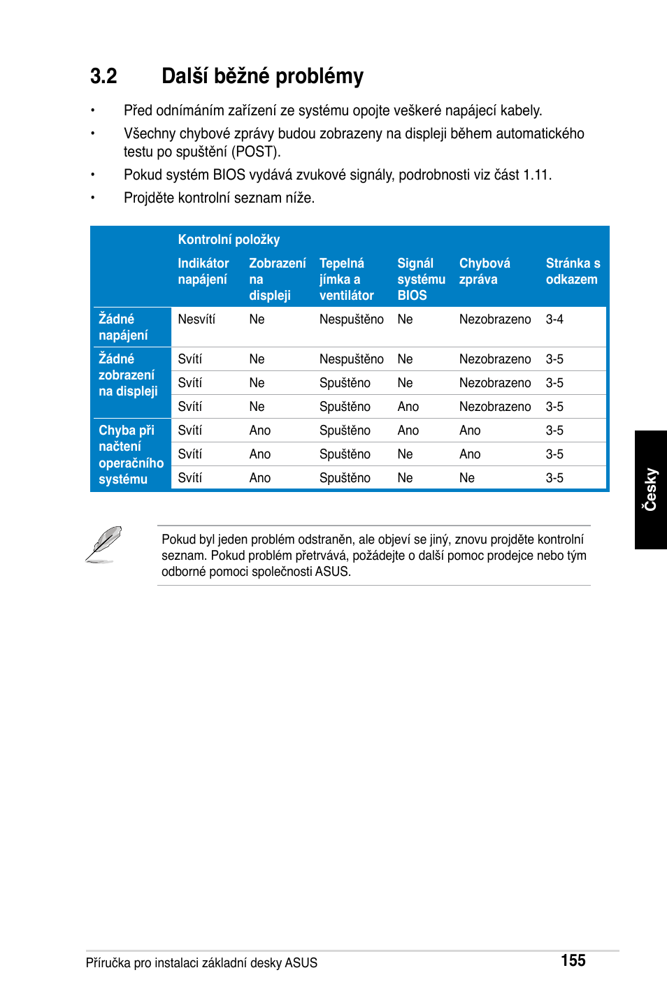 2 další běžné problémy | Asus Motherboard User Manual | Page 156 / 721