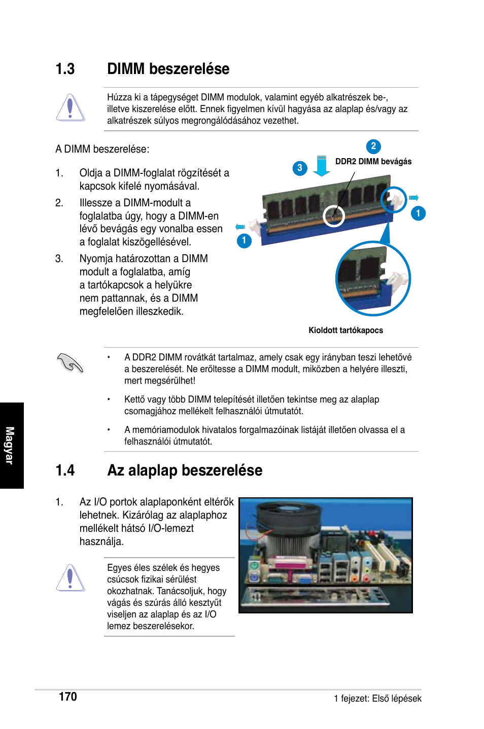 3 dimm beszerelése, 4 az alaplap beszerelése | Asus Motherboard User Manual | Page 171 / 721