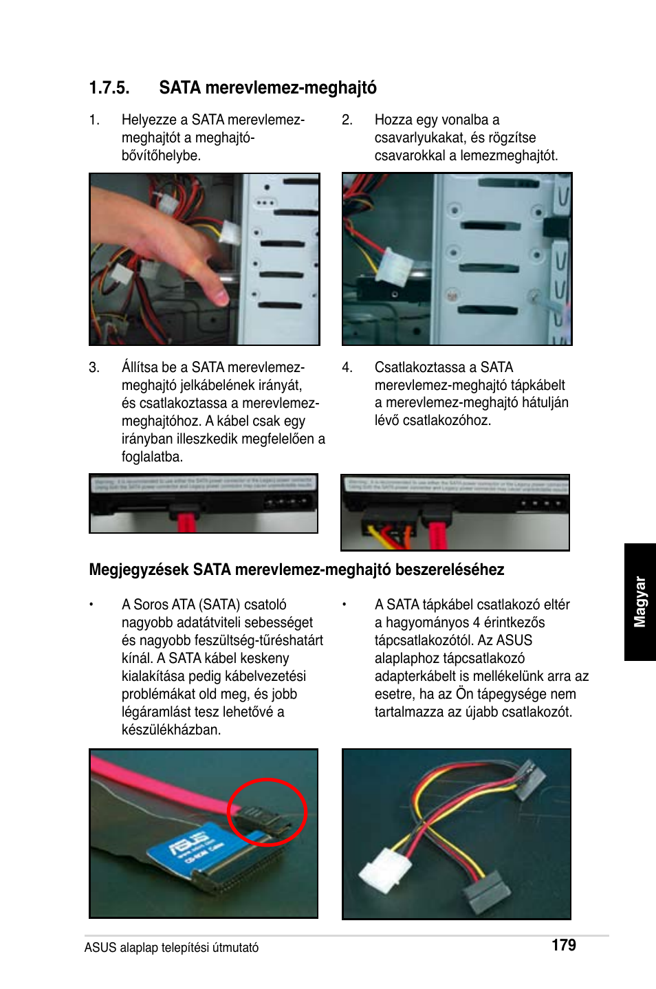 Sata merevlemez-meghajtó | Asus Motherboard User Manual | Page 180 / 721
