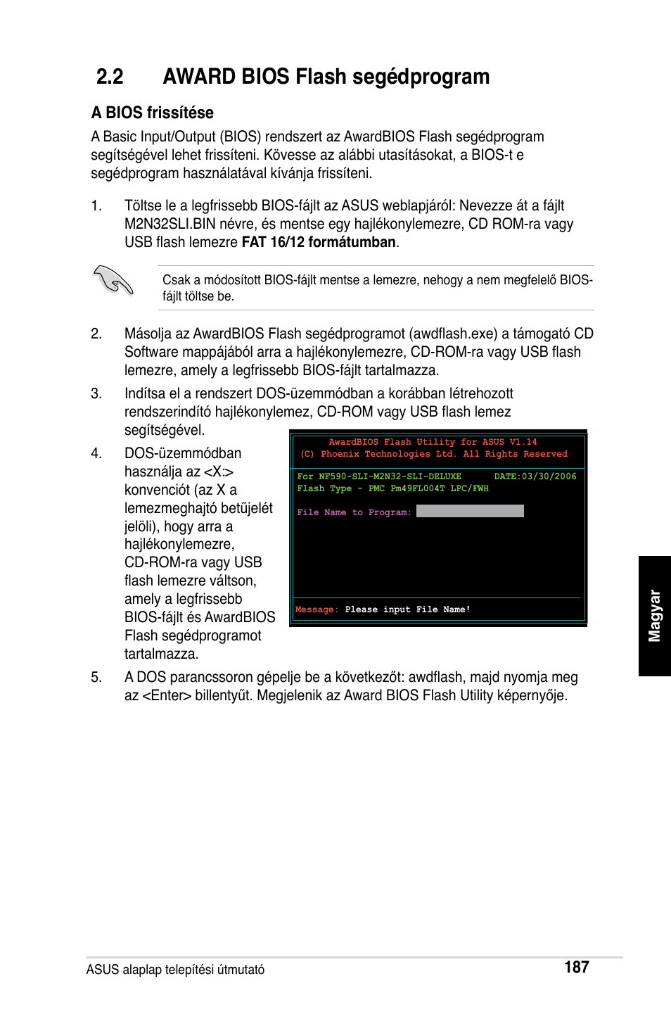 2 award bios flash segédprogram, A bios frissítése | Asus Motherboard User Manual | Page 188 / 721