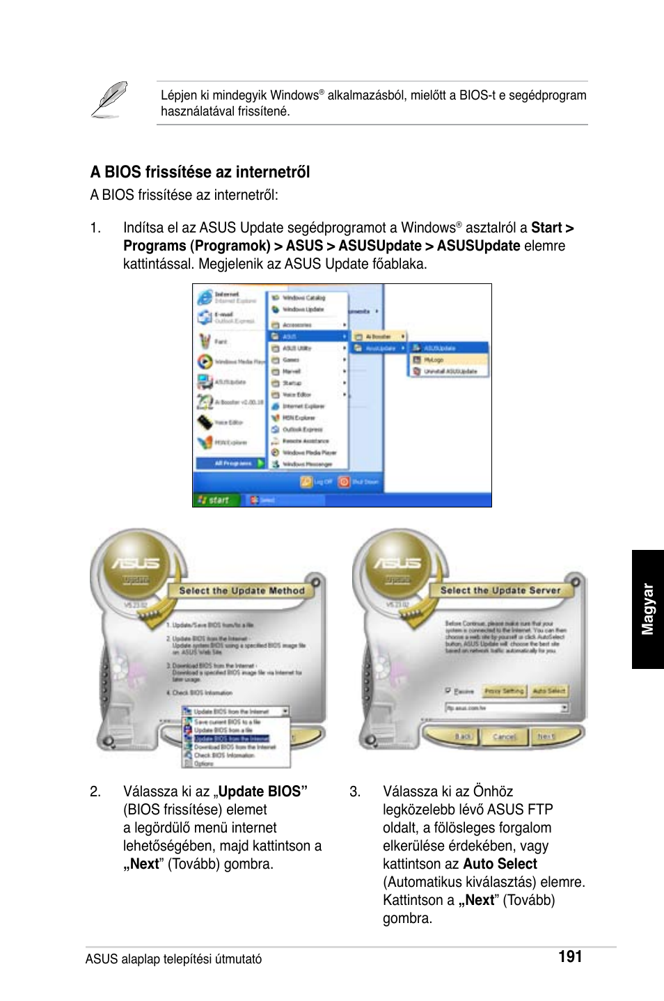 A bios frissítése az internetről | Asus Motherboard User Manual | Page 192 / 721