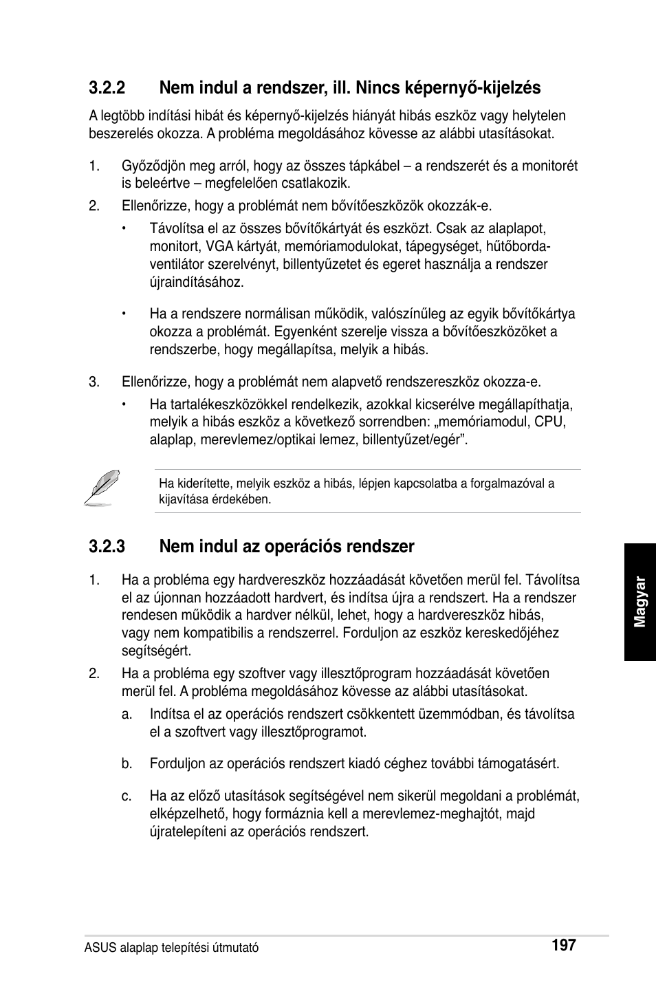 3 nem indul az operációs rendszer | Asus Motherboard User Manual | Page 198 / 721