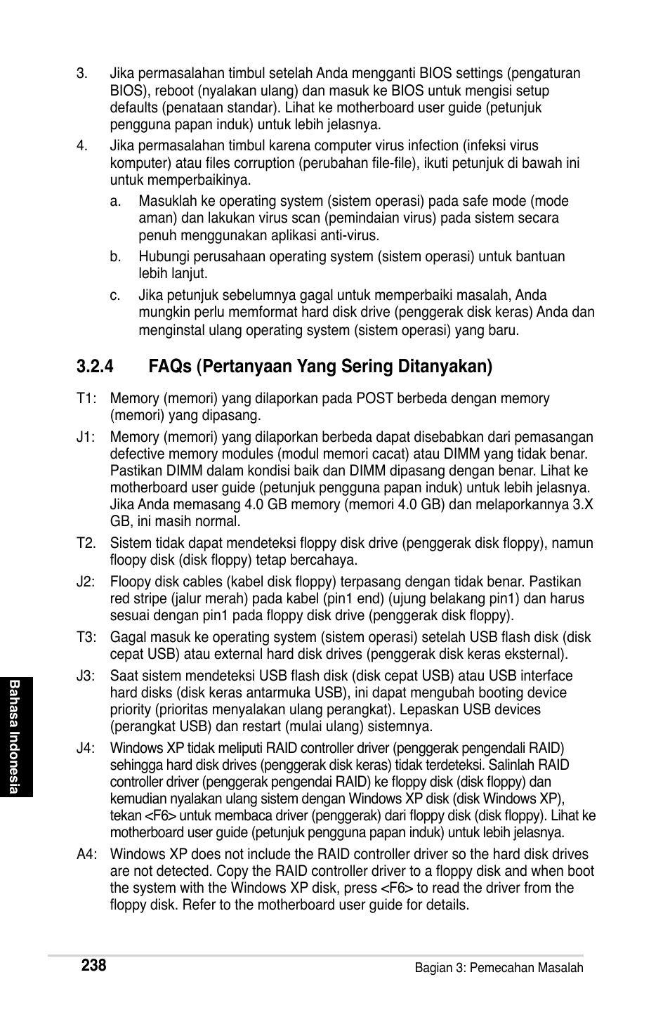 4 faqs (pertanyaan yang sering ditanyakan) | Asus Motherboard User Manual | Page 239 / 721