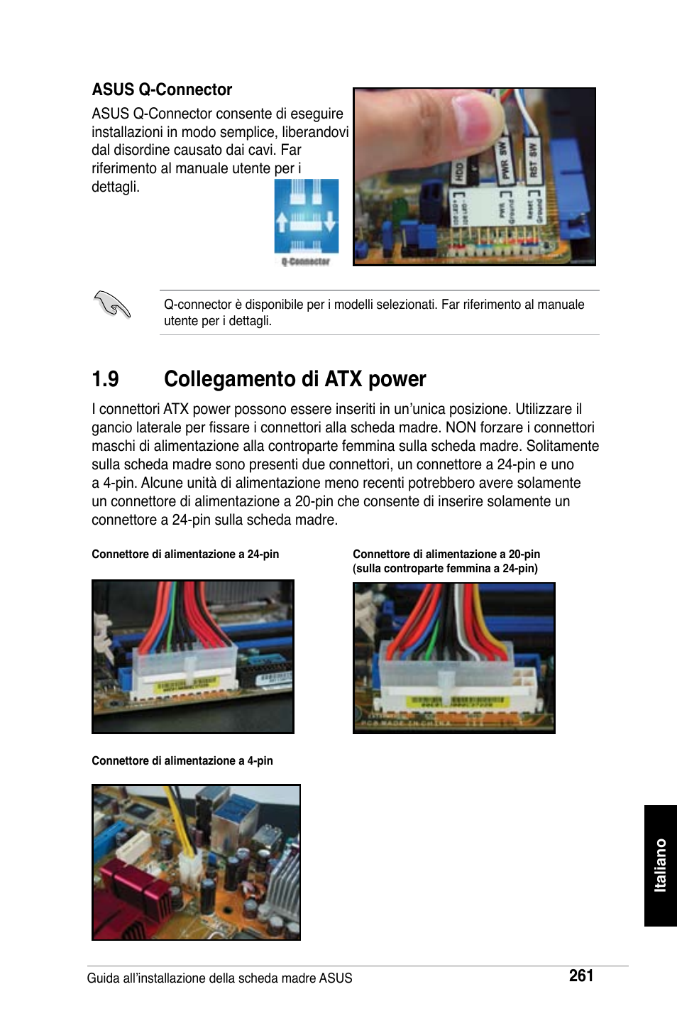 9 collegamento di atx power | Asus Motherboard User Manual | Page 262 / 721