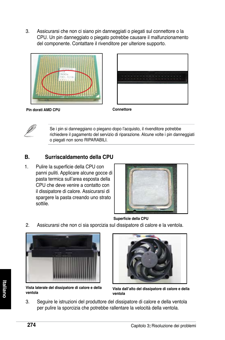 B. surriscaldamento della cpu | Asus Motherboard User Manual | Page 275 / 721