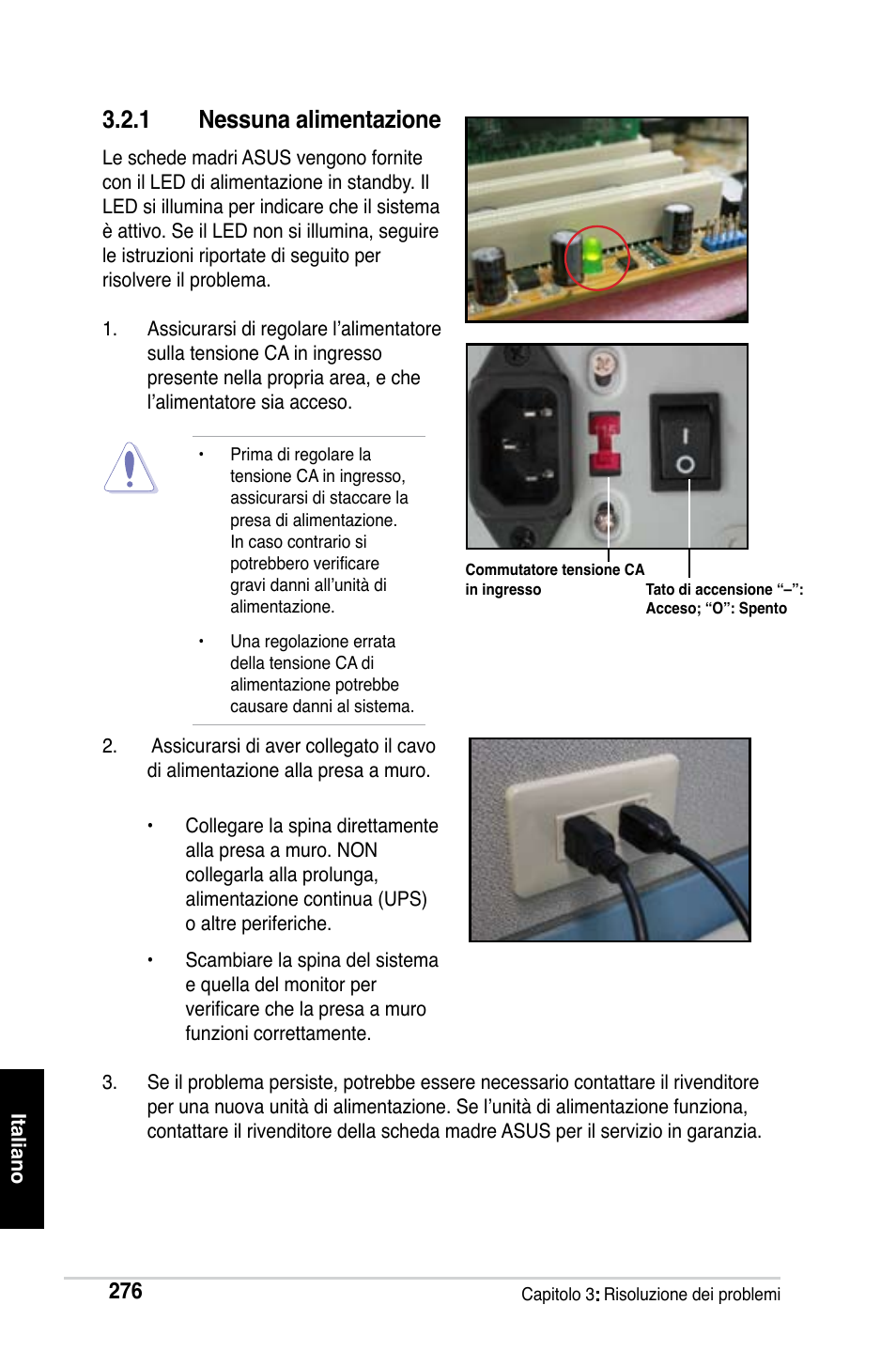 1 nessuna alimentazione | Asus Motherboard User Manual | Page 277 / 721