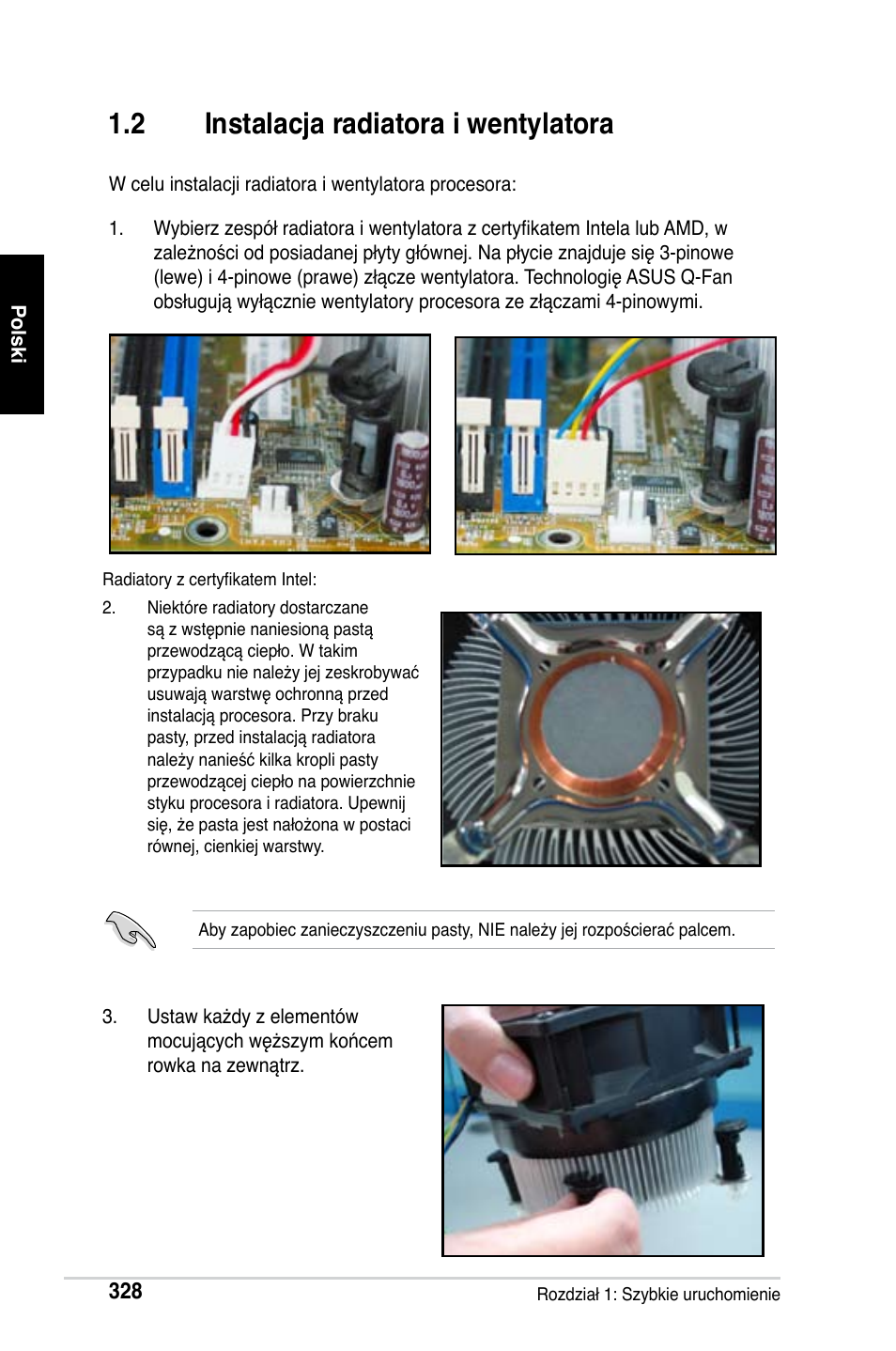 2 instalacja radiatora i wentylatora | Asus Motherboard User Manual | Page 329 / 721