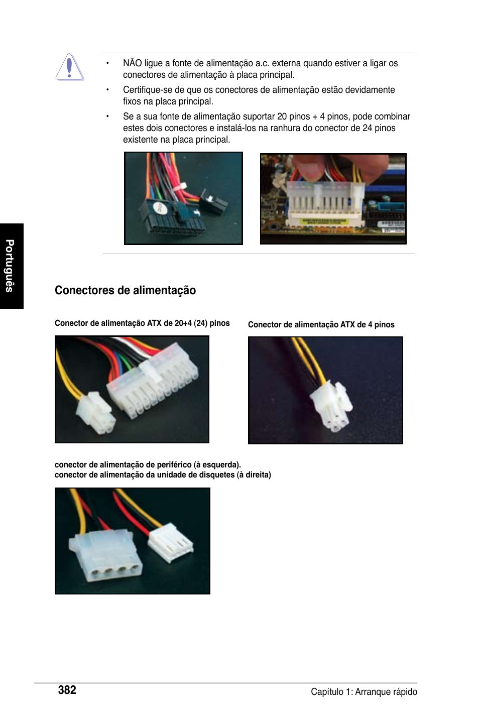 Conectores de alimentação | Asus Motherboard User Manual | Page 383 / 721