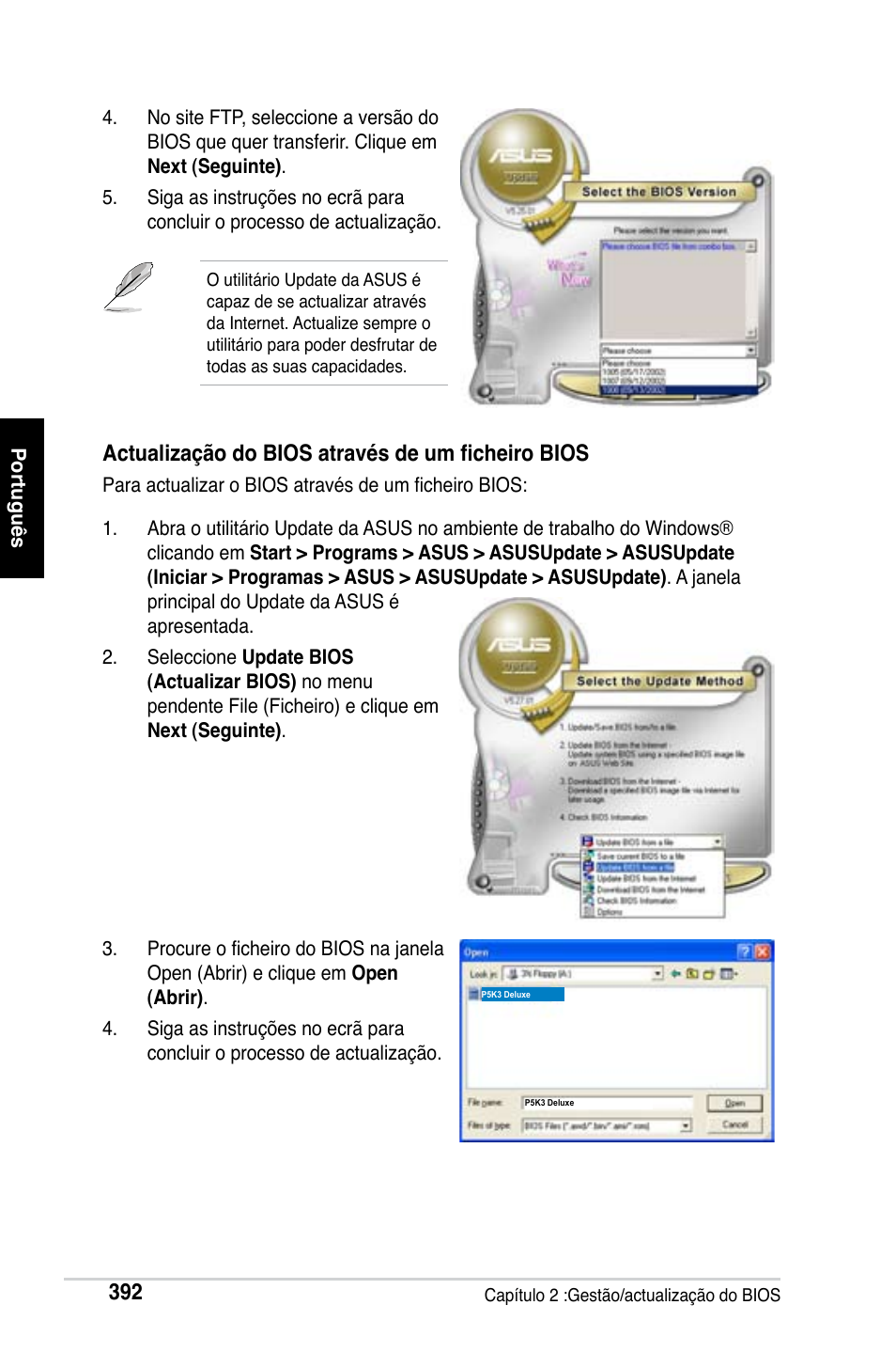 Actualização do bios através de um ficheiro bios | Asus Motherboard User Manual | Page 393 / 721