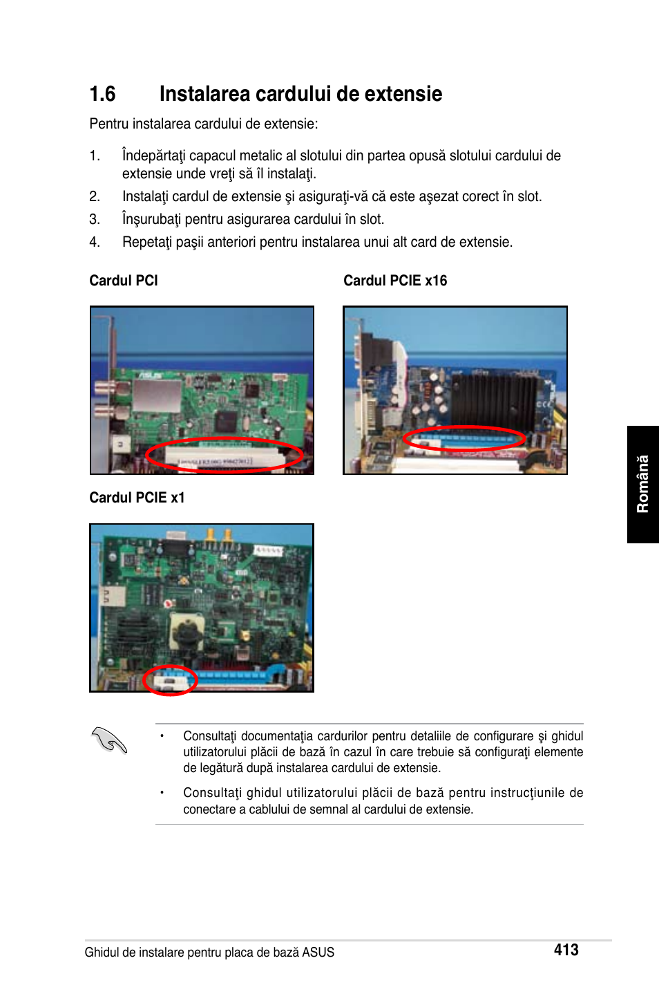 6 instalarea cardului de extensie | Asus Motherboard User Manual | Page 414 / 721