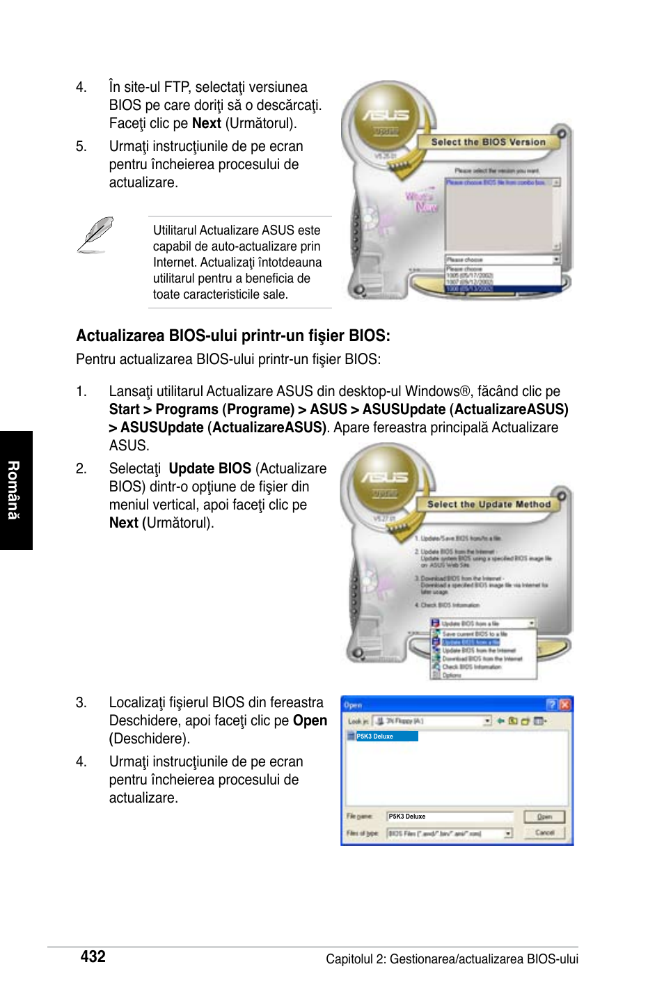 Actualizarea bios-ului printr-un fişier bios | Asus Motherboard User Manual | Page 433 / 721