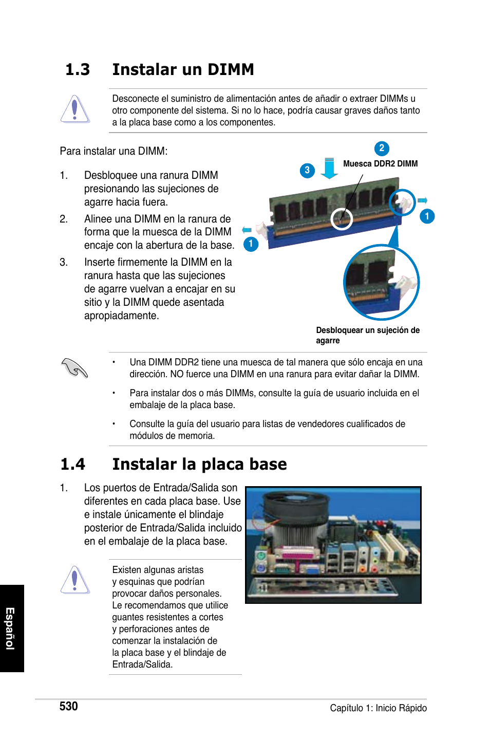 3 instalar un dimm, 4 instalar la placa base | Asus Motherboard User Manual | Page 531 / 721