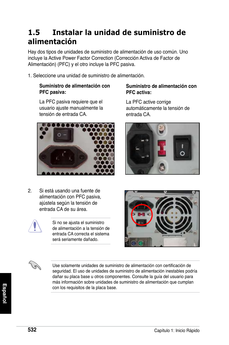 5 instalar la unidad de suministro de alimentación | Asus Motherboard User Manual | Page 533 / 721