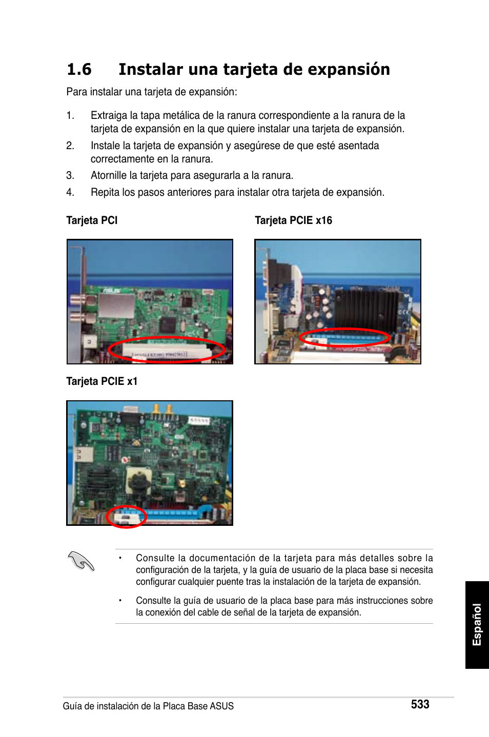 6 instalar una tarjeta de expansión | Asus Motherboard User Manual | Page 534 / 721