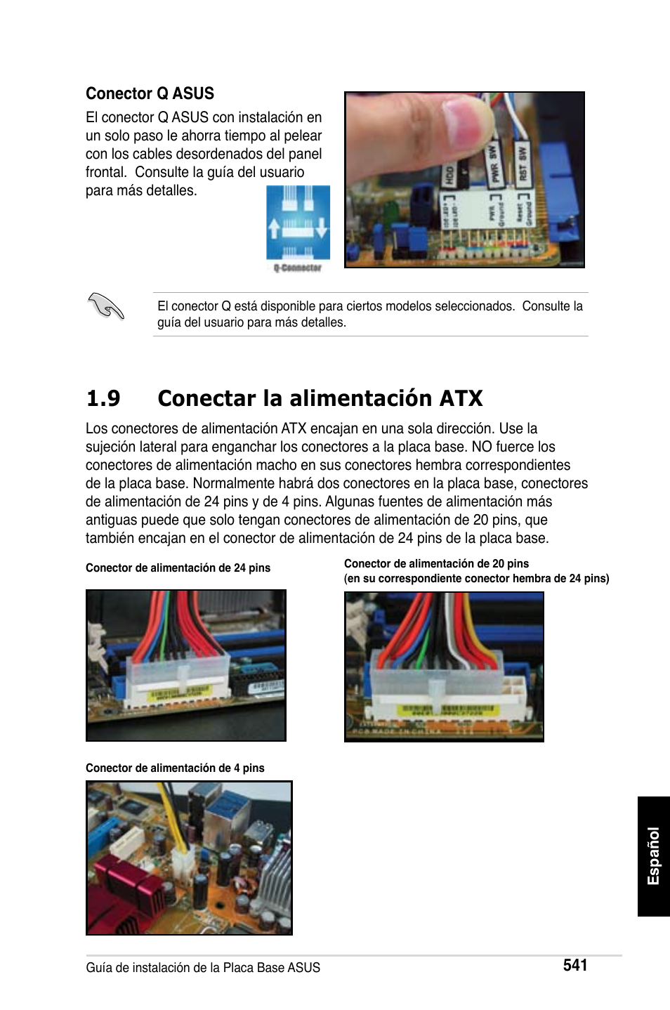 9 conectar la alimentación atx | Asus Motherboard User Manual | Page 542 / 721