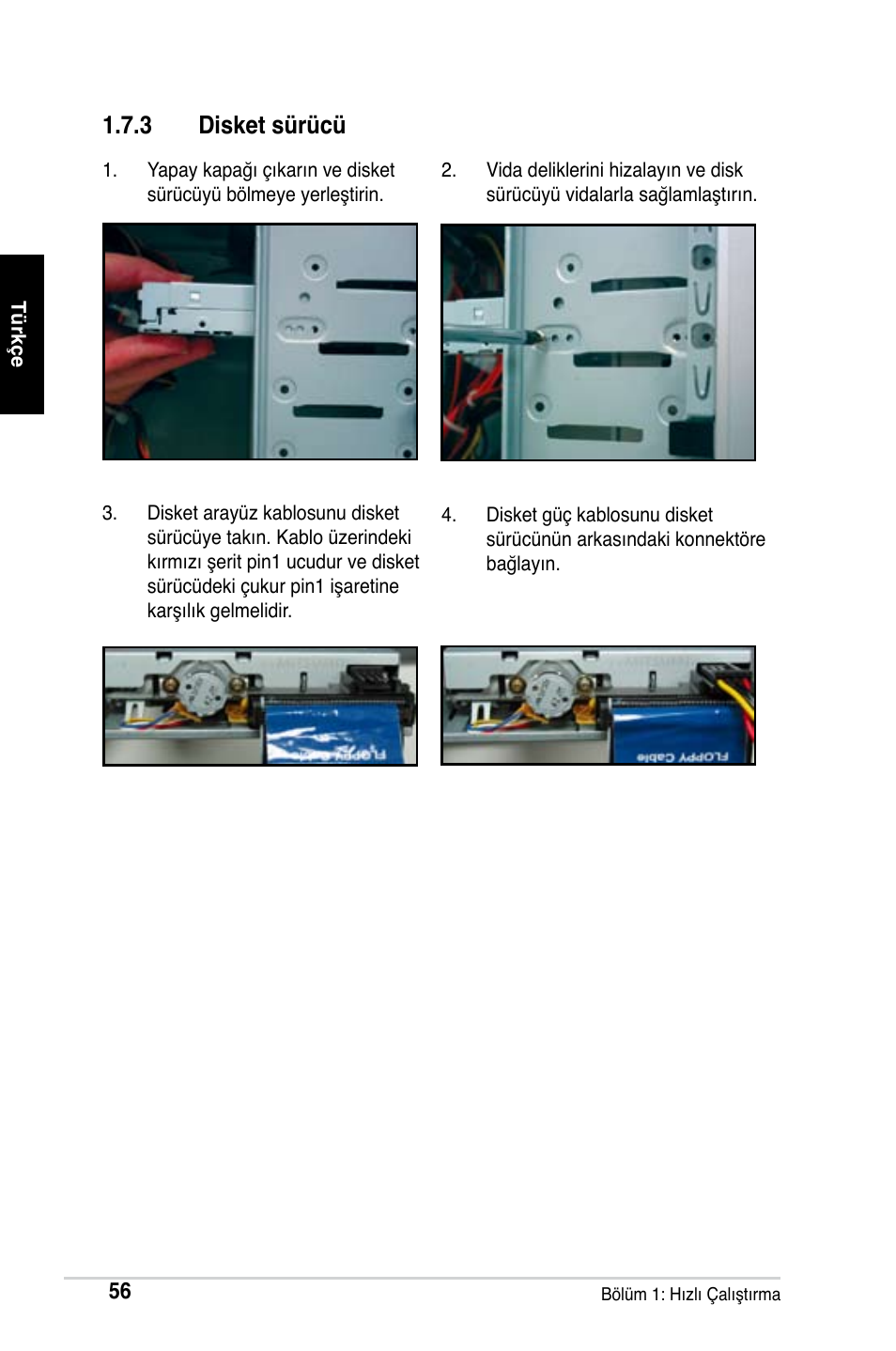 3 disket sürücü | Asus Motherboard User Manual | Page 57 / 721