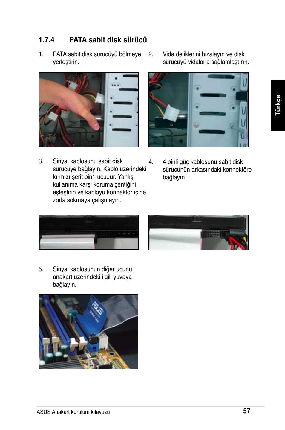 4 pata sabit disk sürücü | Asus Motherboard User Manual | Page 58 / 721