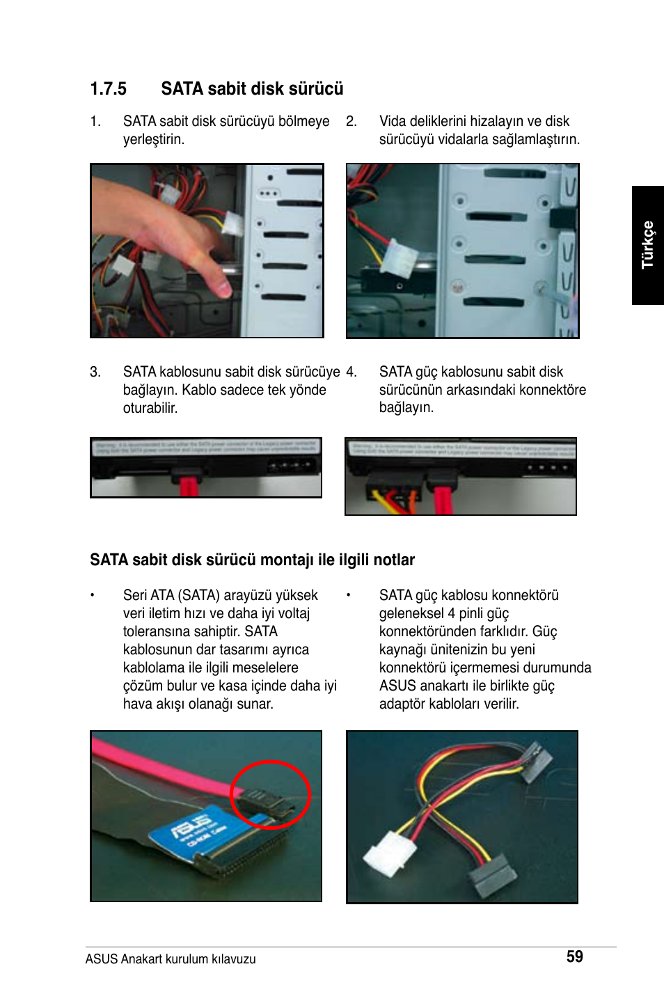 5 sata sabit disk sürücü | Asus Motherboard User Manual | Page 60 / 721