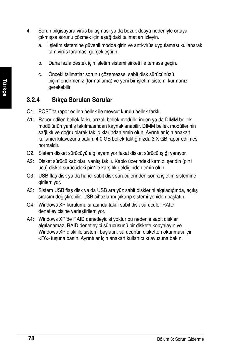 4 sıkça sorulan sorular | Asus Motherboard User Manual | Page 79 / 721