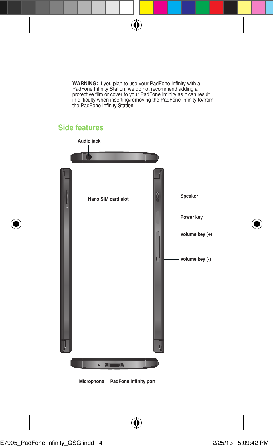 Side features | Asus PadFone Infinity User Manual | Page 4 / 8