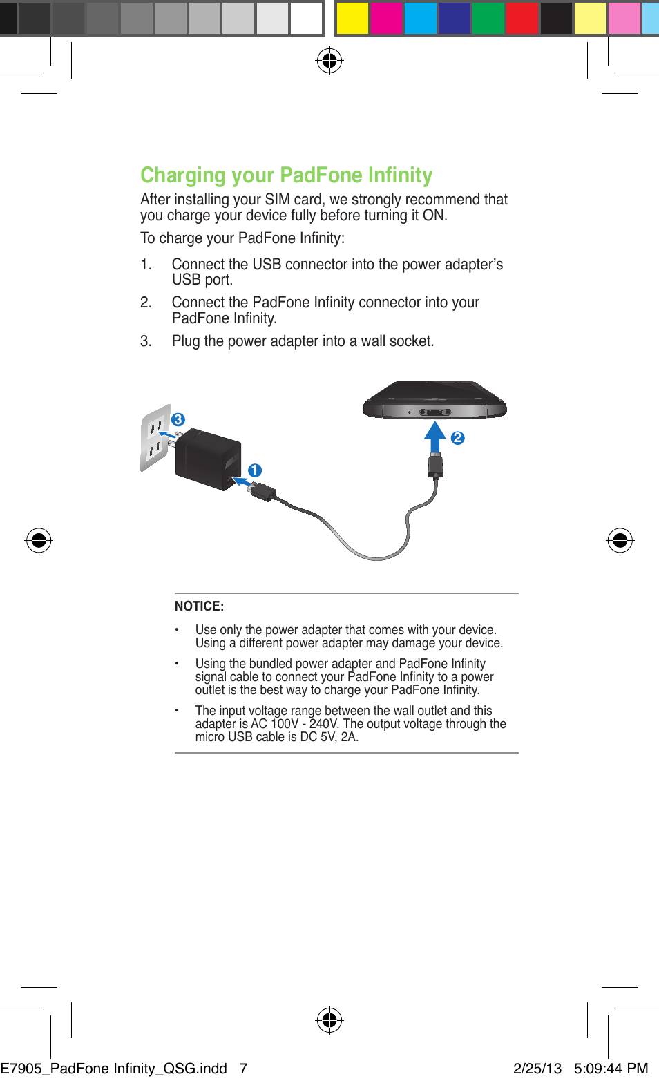 Charging your padfone infinity | Asus PadFone Infinity User Manual | Page 7 / 8