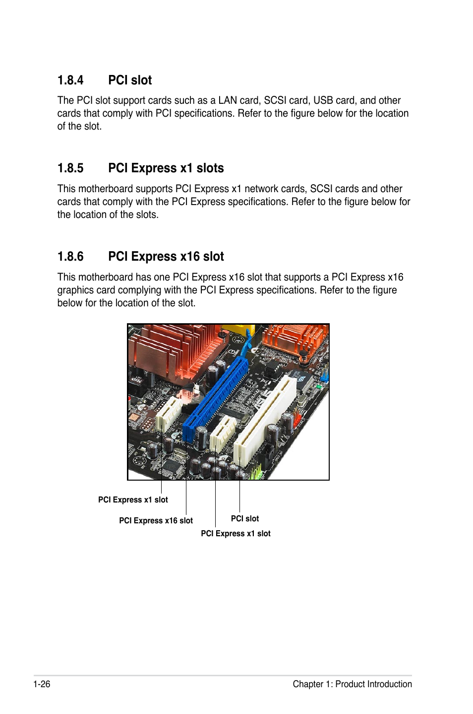 4 pci slot, 5 pci express x1 slots, 6 pci express x16 slot | Pci slot -26, Pci express x1 slots -26, Pci express x16 slot -26 | Asus P5E-VM SE User Manual | Page 38 / 102