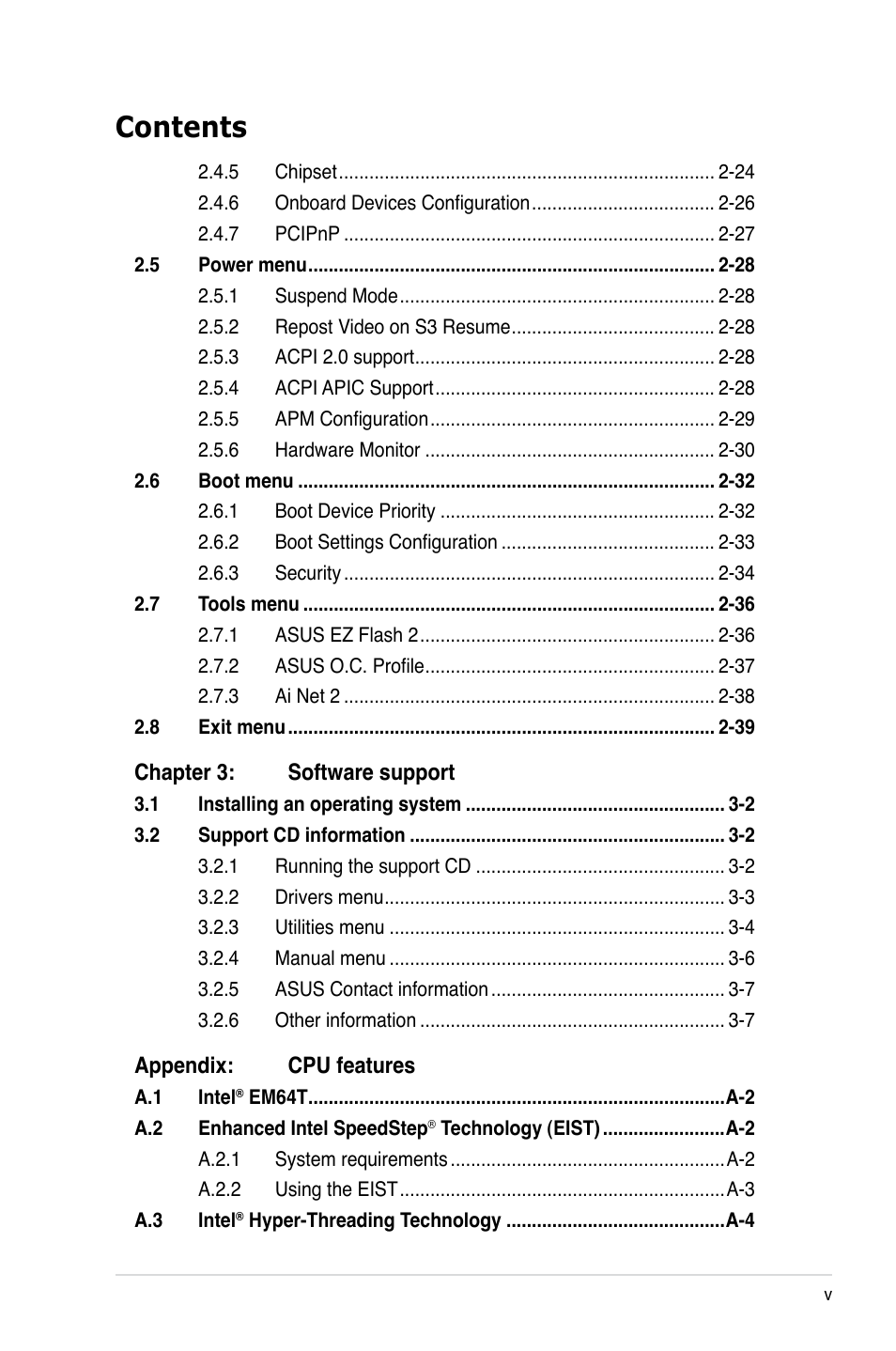 Asus P5E-VM SE User Manual | Page 5 / 102