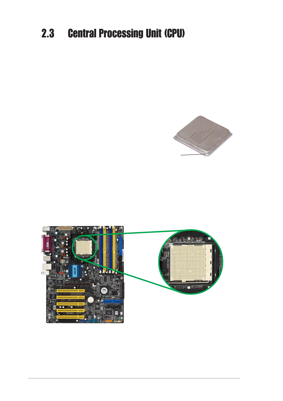 3 central processing unit (cpu), 1 overview, 2 installing the cpu | Asus SK8V User Manual | Page 28 / 134