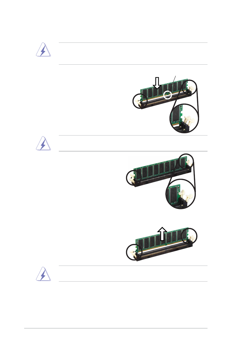 4 installing a dimm 2.4.5 removing a dimm | Asus SK8V User Manual | Page 36 / 134