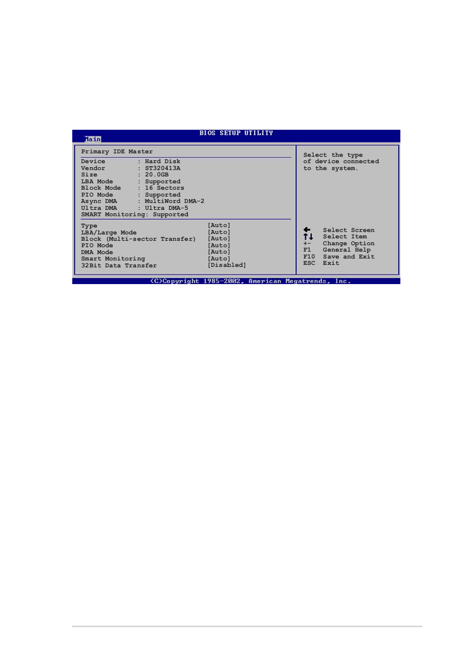 5 primary and secondary ide master/slave, Type [auto, Lba/large mode [auto | Block (multi-sector transfer) [auto | Asus SK8V User Manual | Page 75 / 134