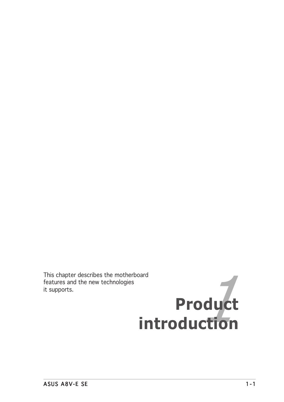 Product introduction | Asus A8V-E SE User Manual | Page 13 / 88